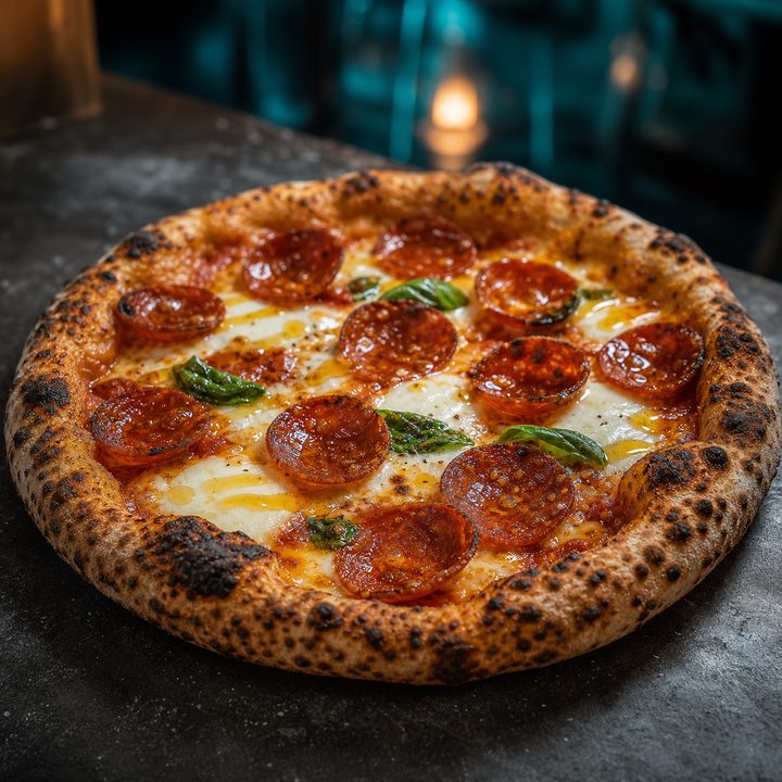 Hot honey pepperoni pizza